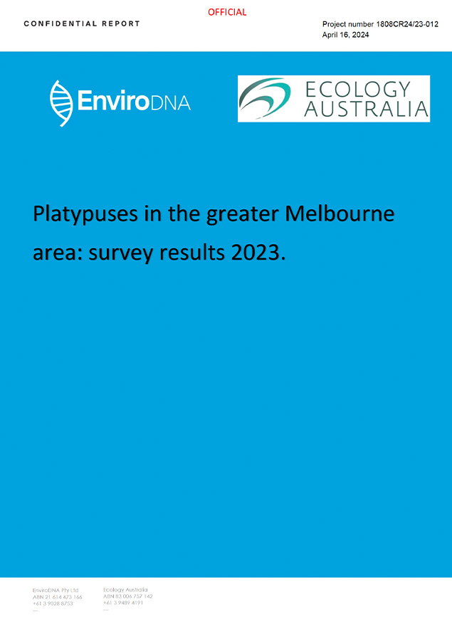 Platypuses in the greater Melbourne area: survey results 2023