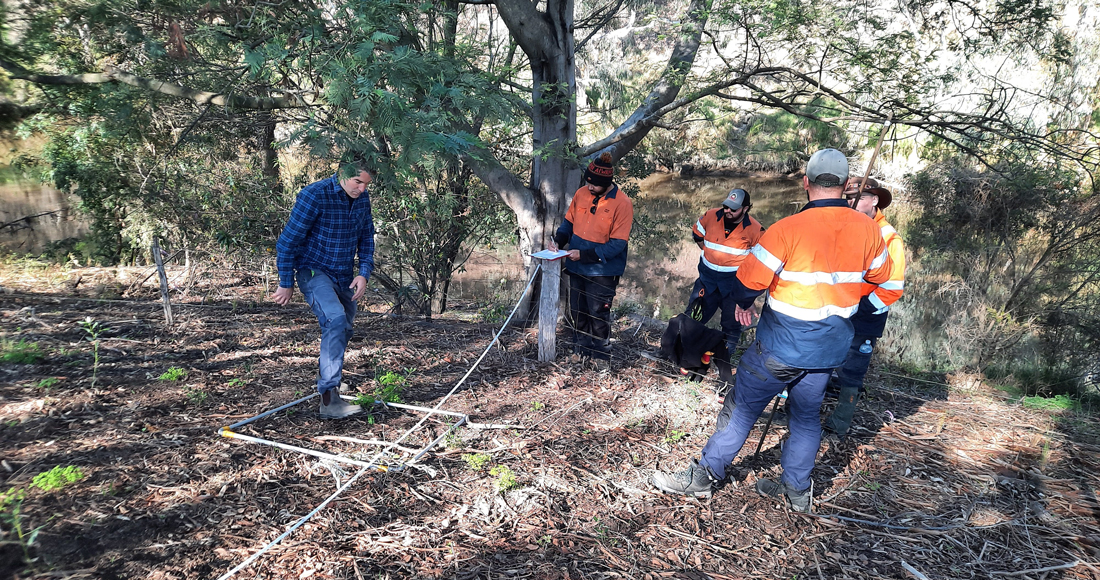 Narrap Rangers conducting ROMP surveys in forest at Collingwood Children’s Farm