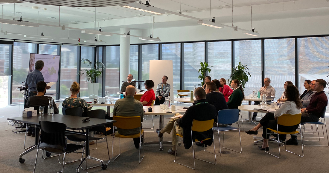 Wurundjeri presenting to Melbourne Water staff in office building