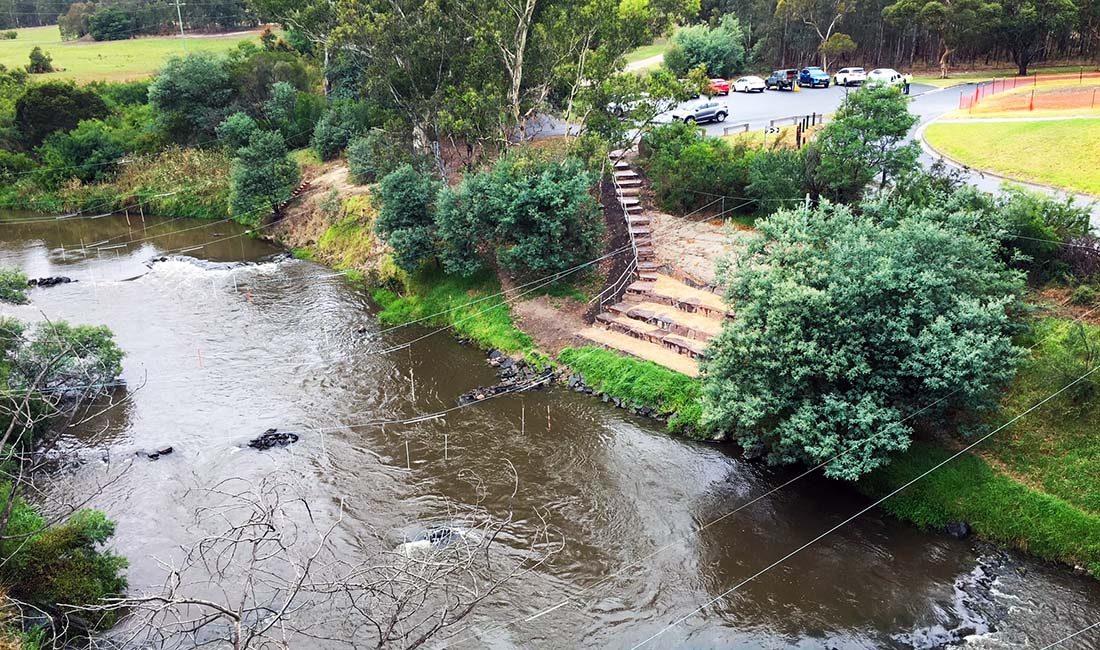 Mudstone steps on the Yarra River
