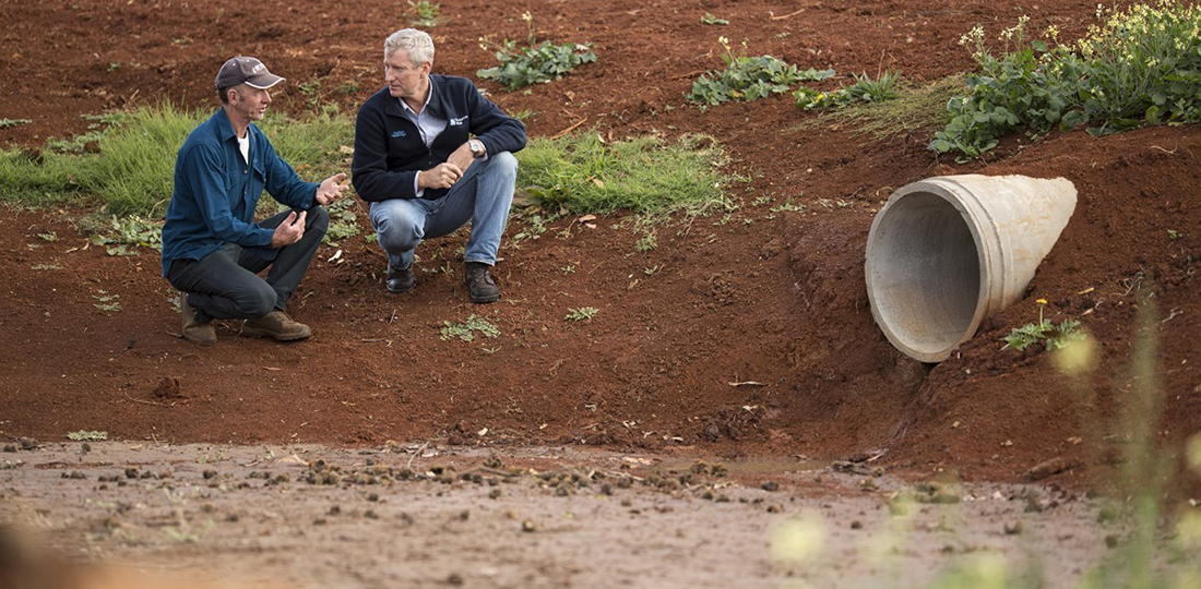 Working with landholders to capture sediment run-off on farm reduces impacts to waterways